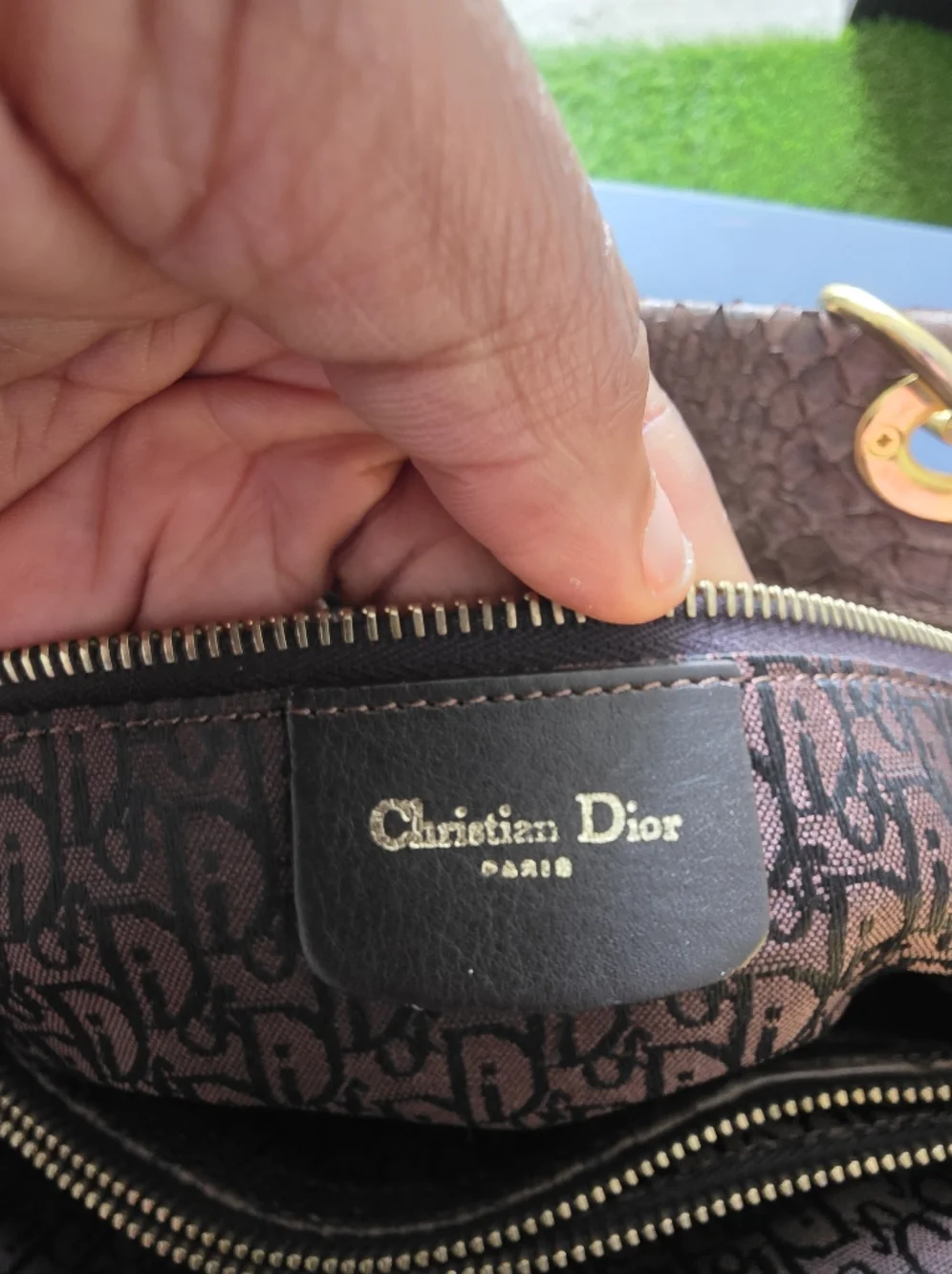 VTG Authentic Christian Dior Paris Exotic leather python Handbag Certified 12x15 - Picture 13 of 16